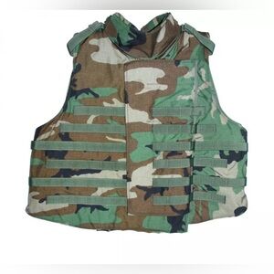 USGI Army Interceptor OTV Vest Outer Shell SZ M Woodland w/ Yoke Collar Deltoid